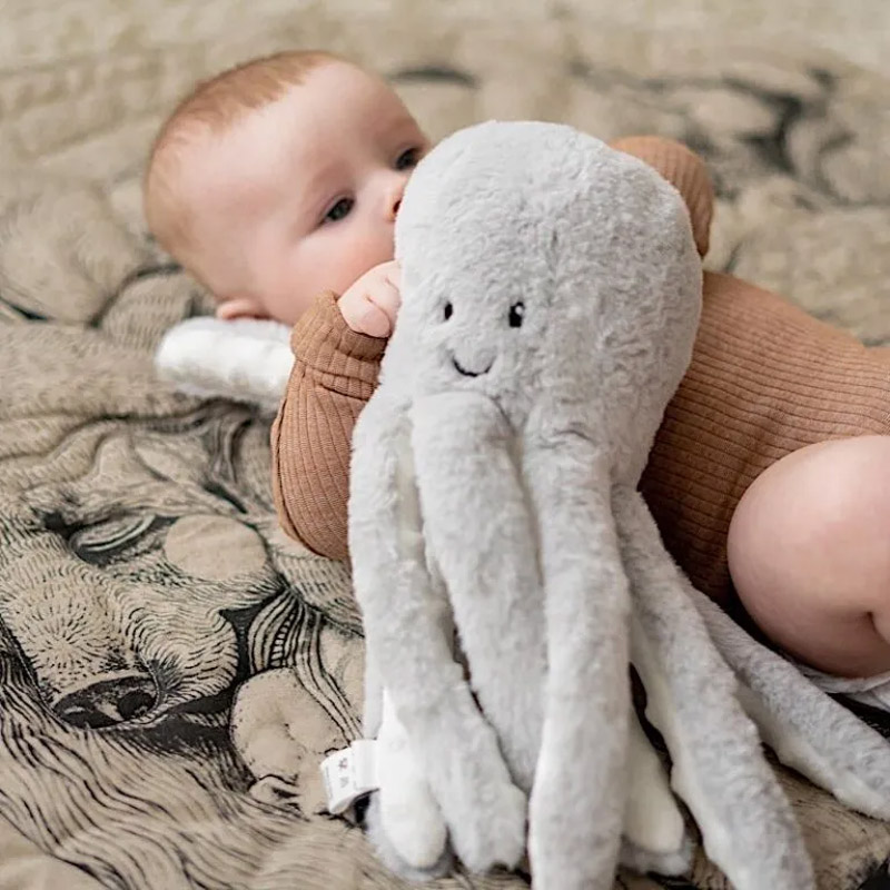 Peluche enfant bruits blancs pieuvre grise – Image 4