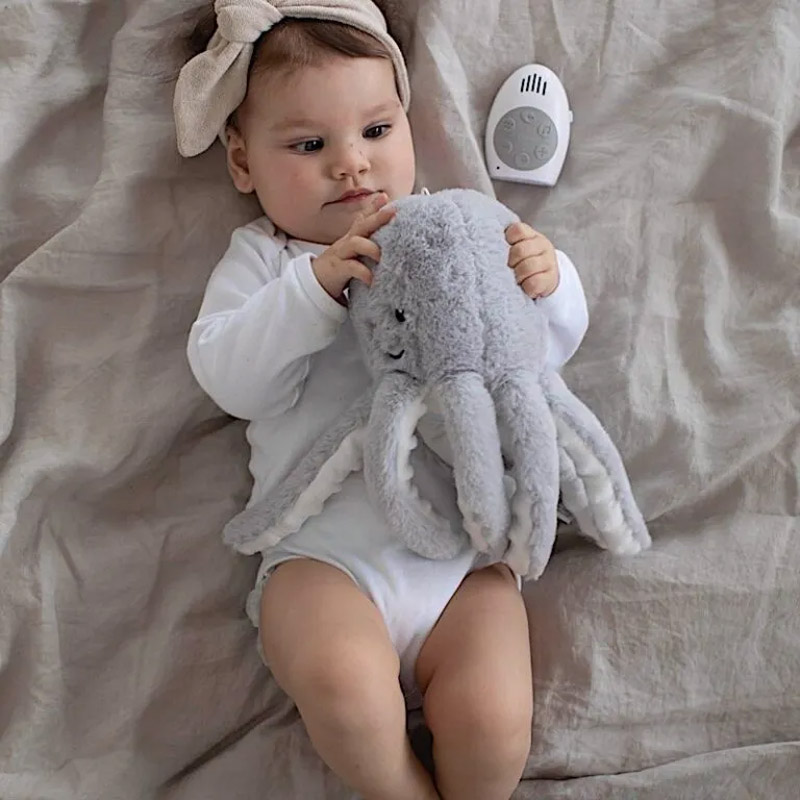 Peluche enfant bruits blancs pieuvre grise – Image 5