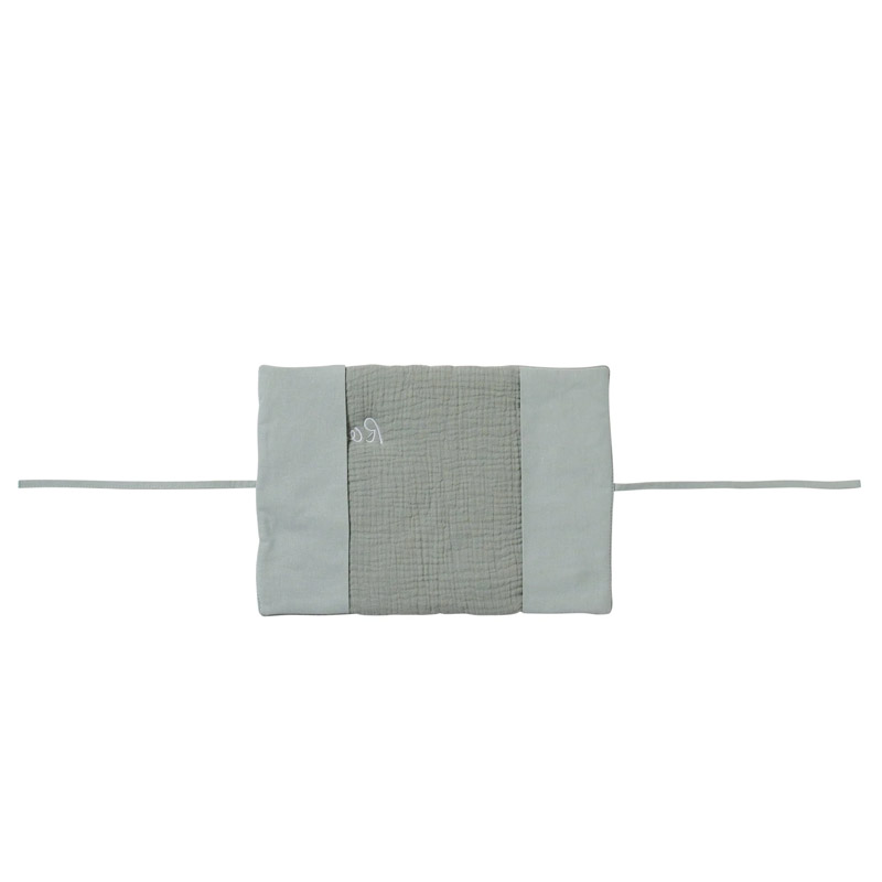 Protège carnet de santé gaze de coton vert de gris – Image 2