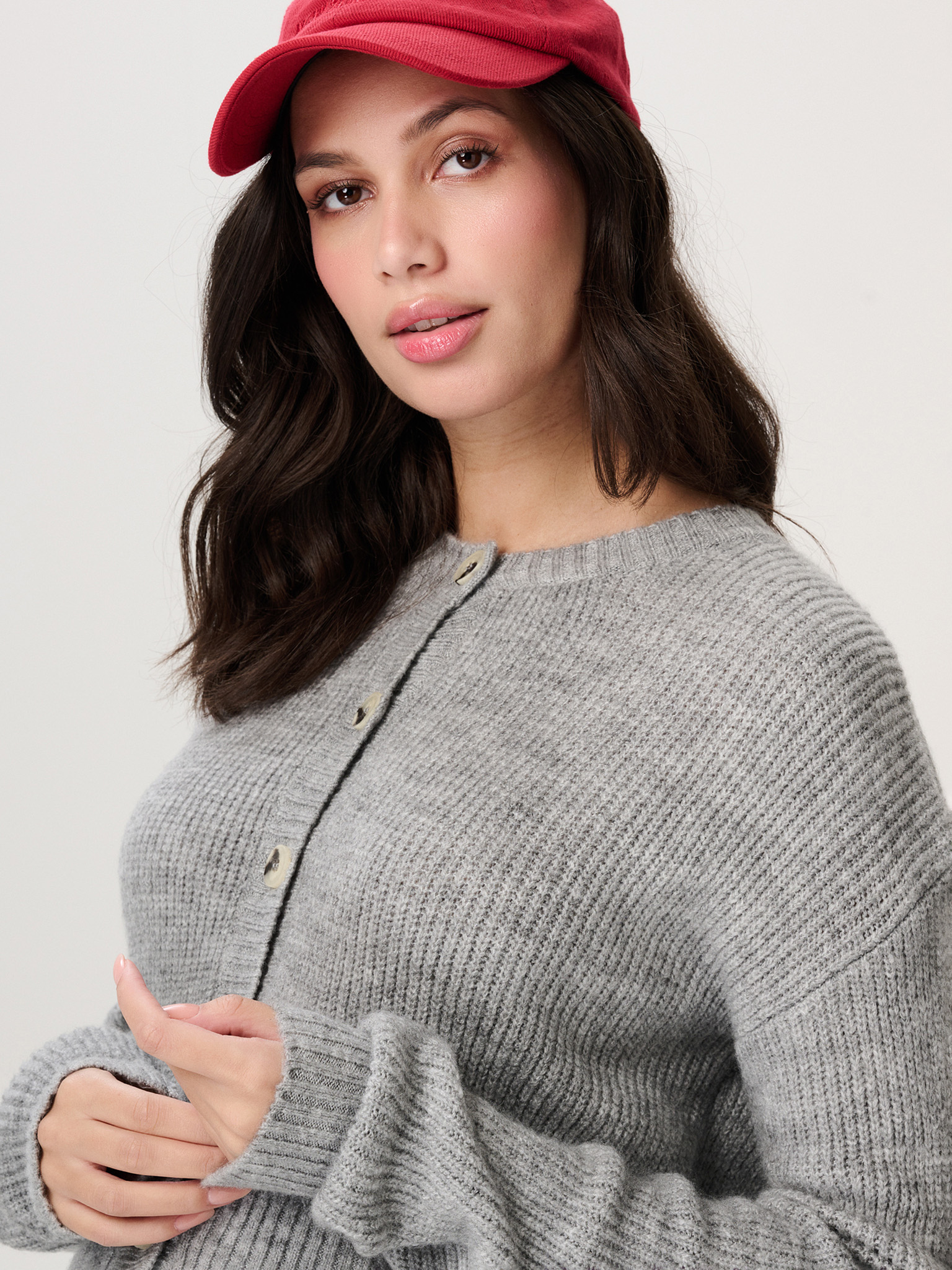 Cardigan court gris – Image 2