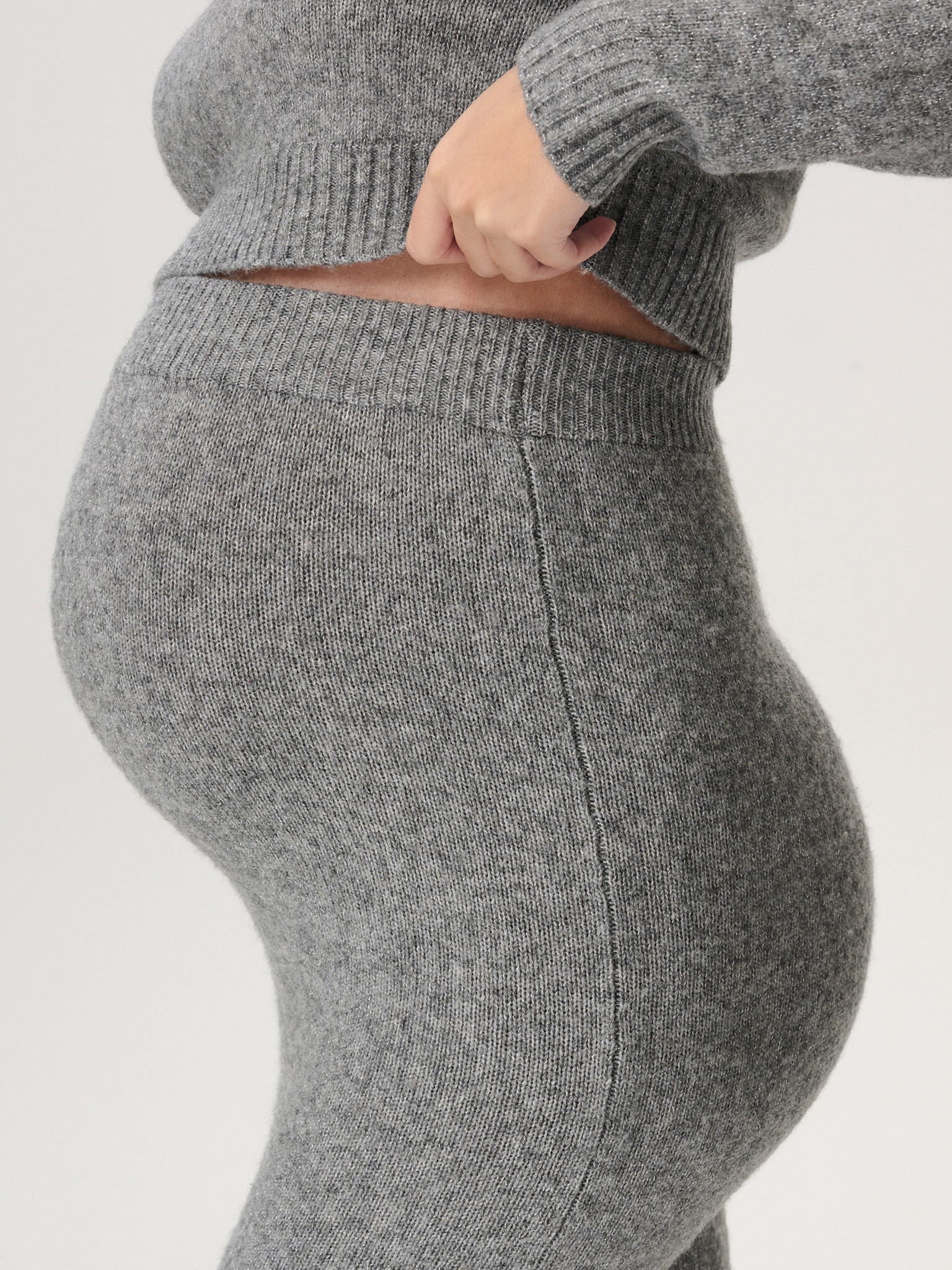 Jupe longue maille gris – Image 2