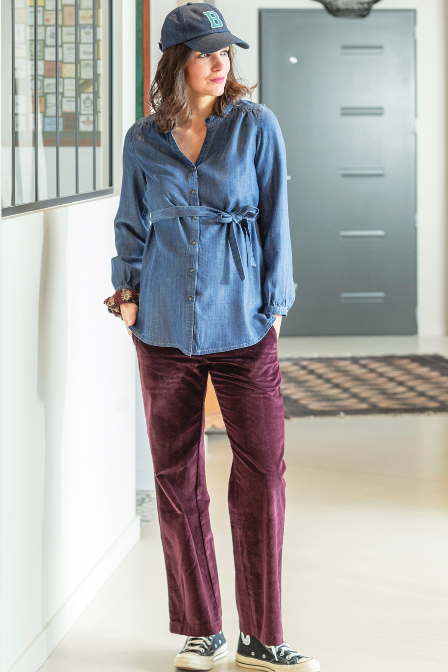 Pantalon Velours figue