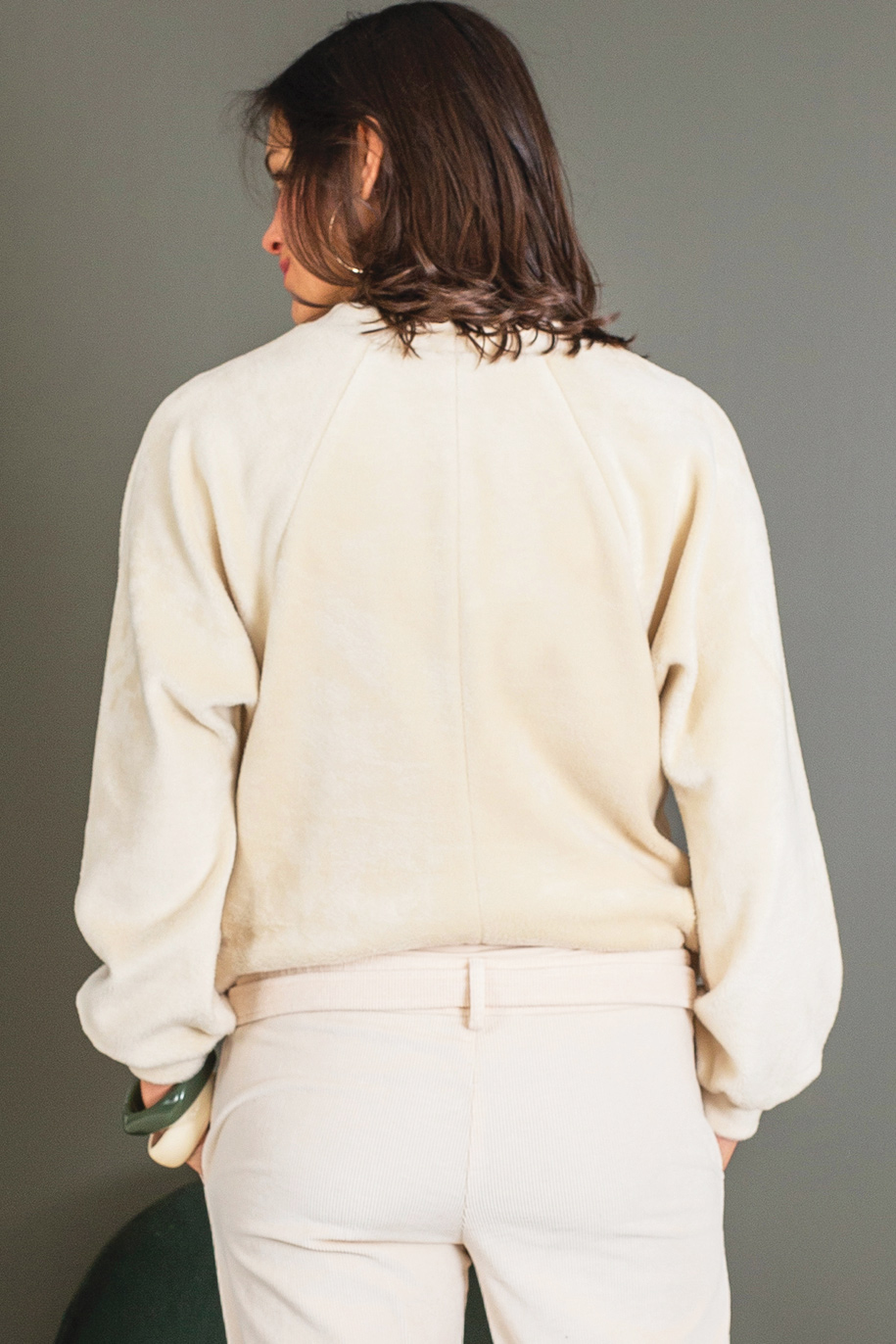 Pull fausse fourrure Ecru – Image 2