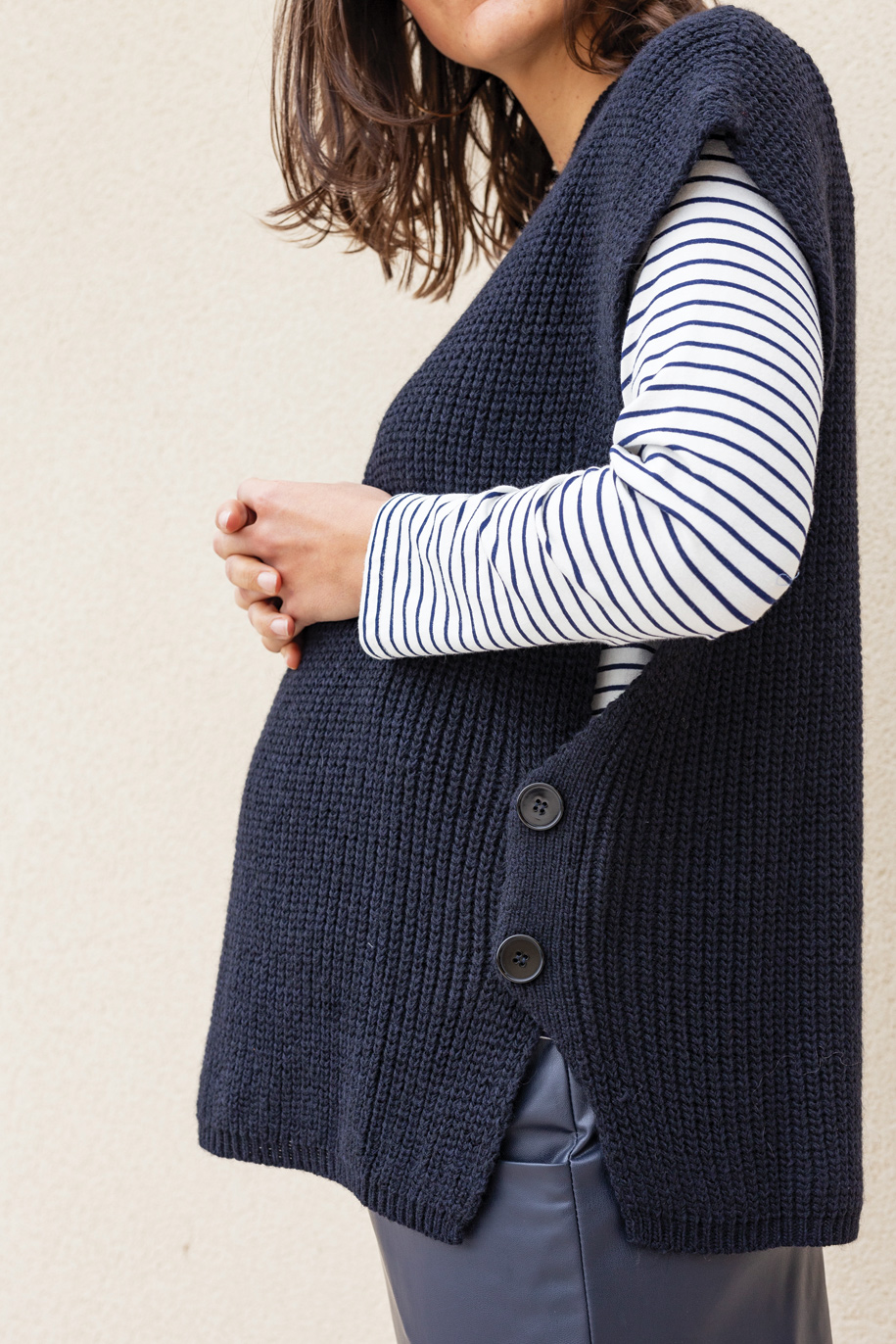 Pull sans manche navy – Image 2