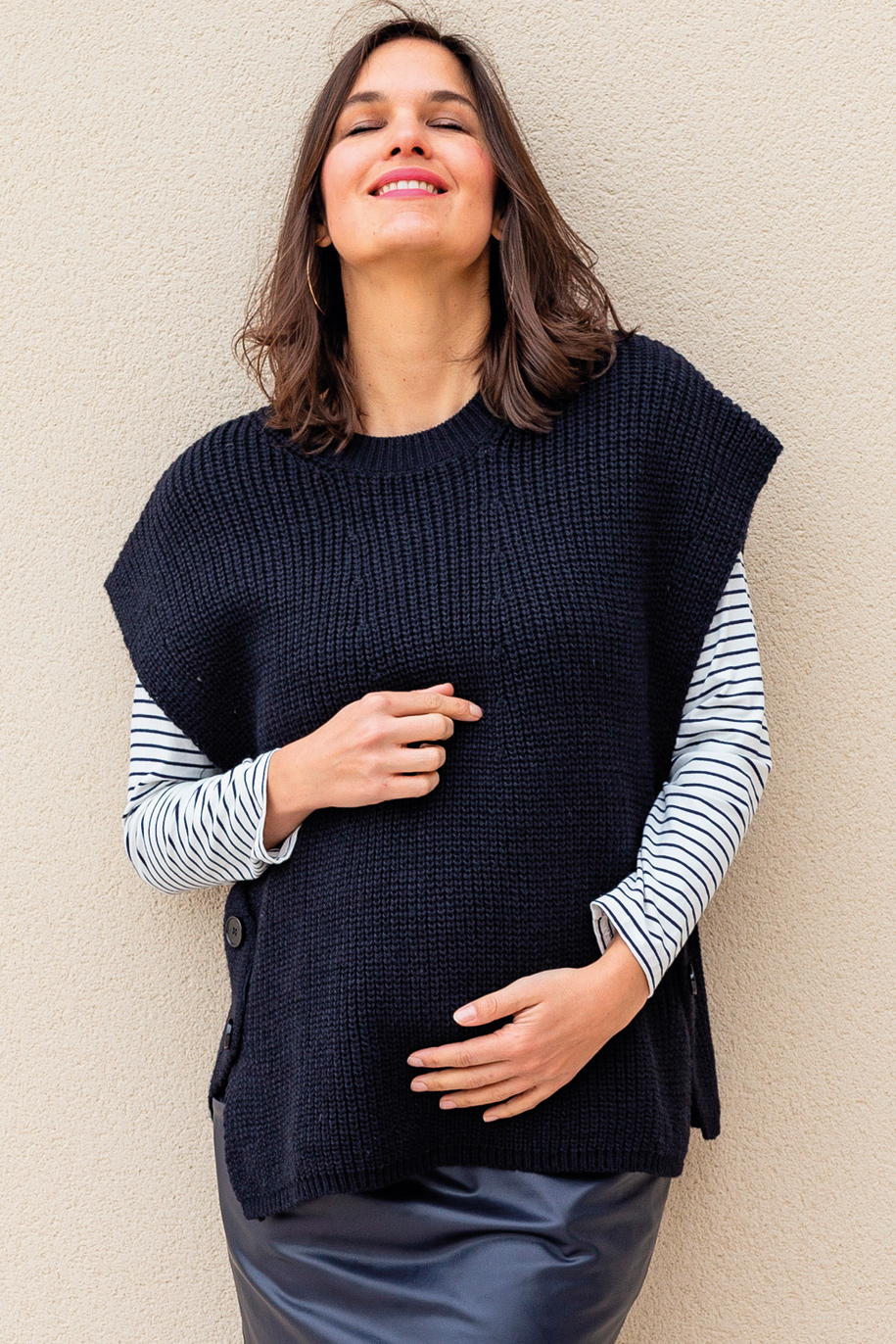 Pull sans manche navy – Image 4
