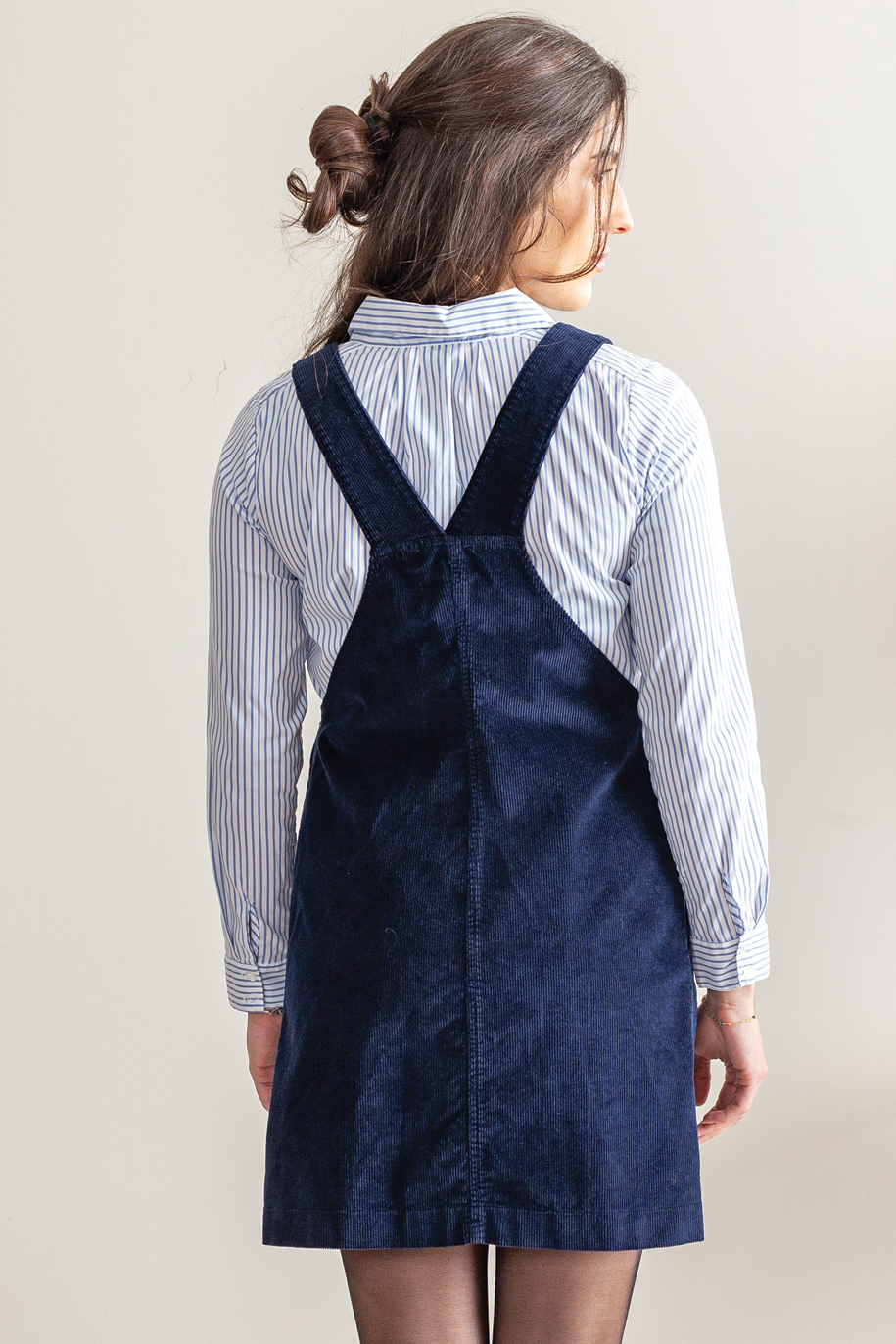Robe salopette en velours marine – Image 4