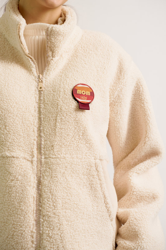 Veste polaire de grossesse et portage mixte Beige – Image 3