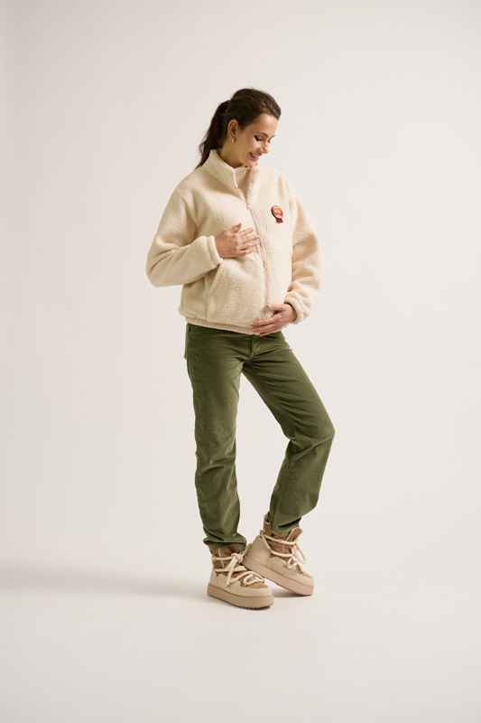 Veste polaire de grossesse et portage mixte Beige – Image 7