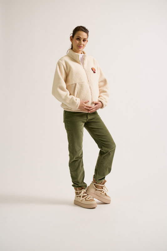 Veste polaire de grossesse et portage mixte Beige – Image 8