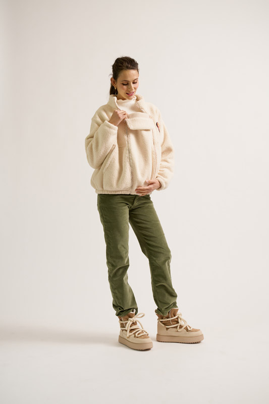 Veste polaire de grossesse et portage mixte Beige – Image 9