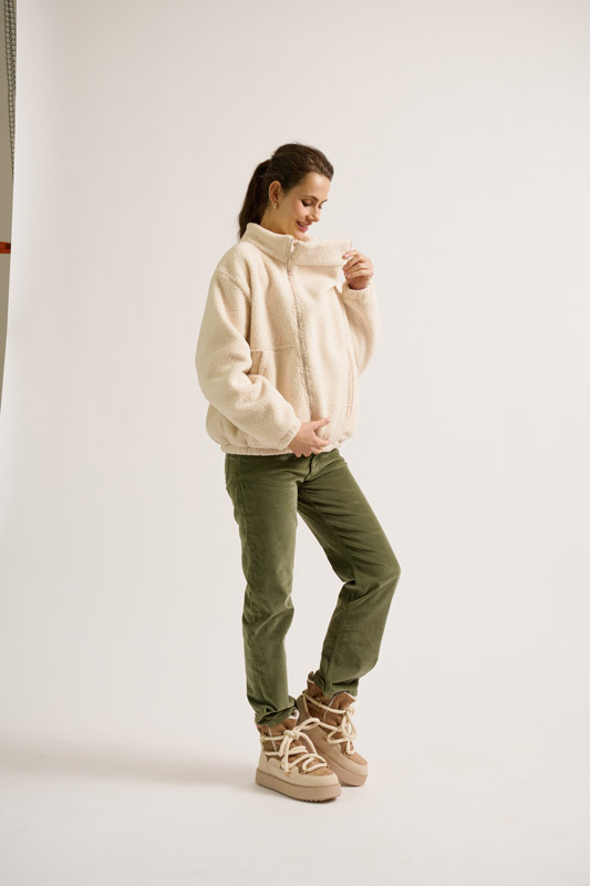 Veste polaire de grossesse et portage mixte Beige – Image 10