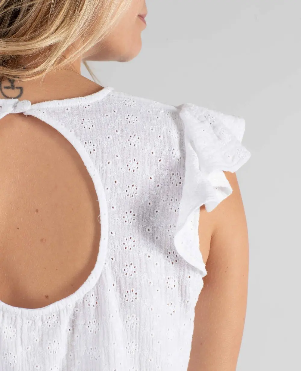 Tunique papillon grossesse et allaitement (Fleuri/Blanc Brodé) – Image 11