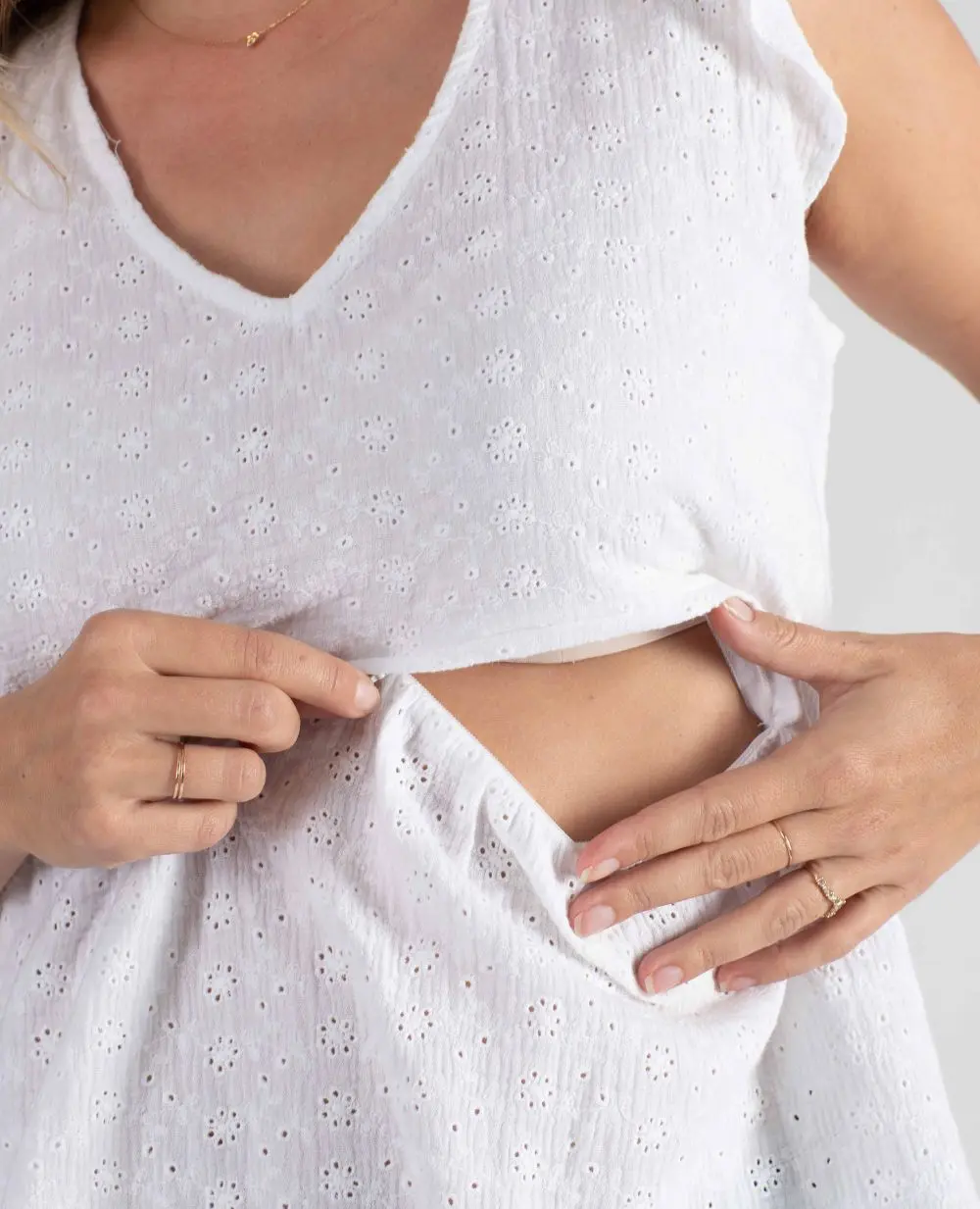 Tunique papillon grossesse et allaitement (Fleuri/Blanc Brodé) – Image 8