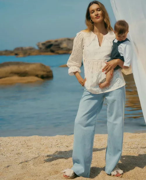 Jean de grossesse Wide leg Light Blue