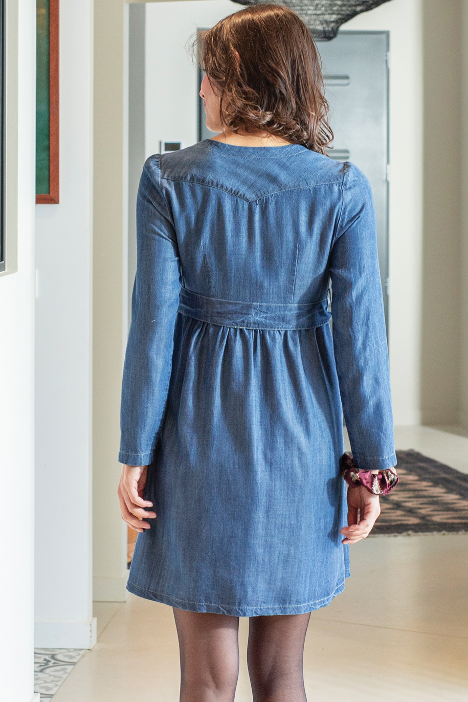 Robe chemisier jean délavé – Image 2