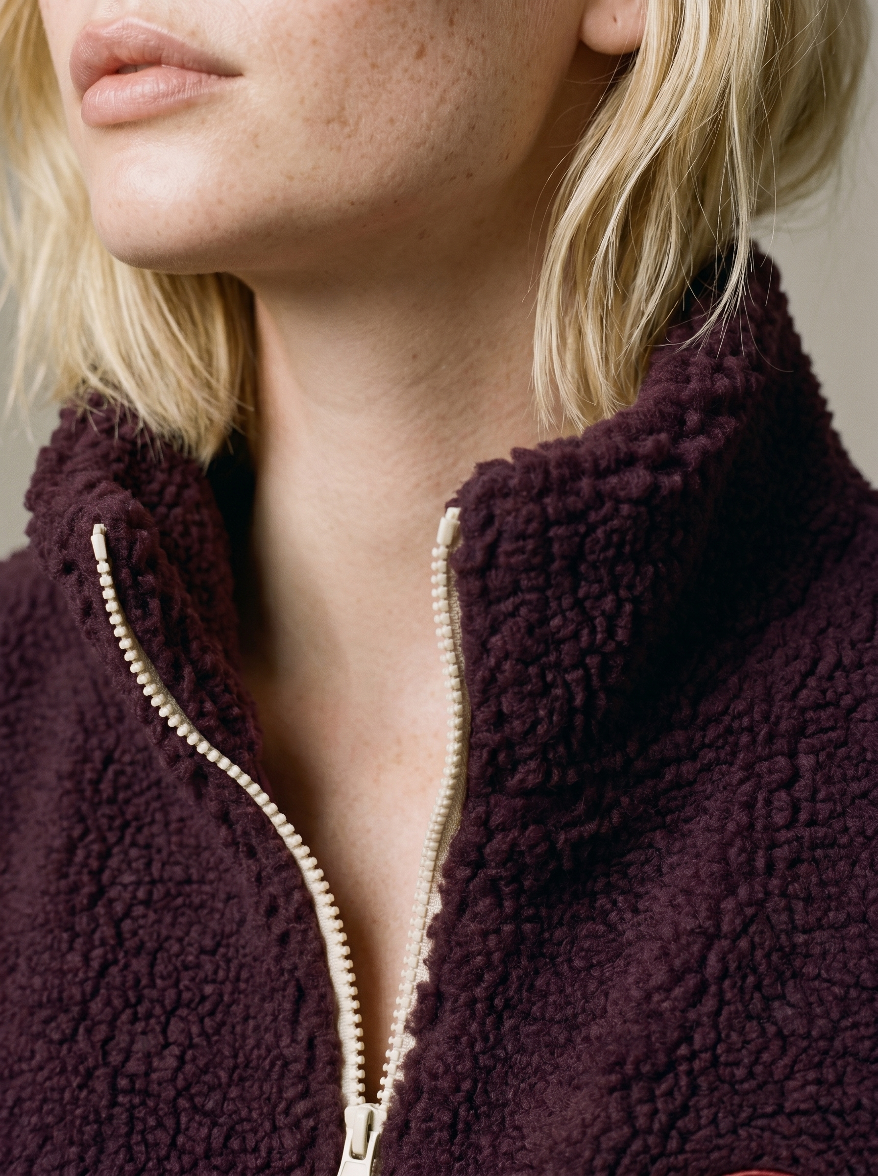 Veste polaire (beige/prune) – Image 6